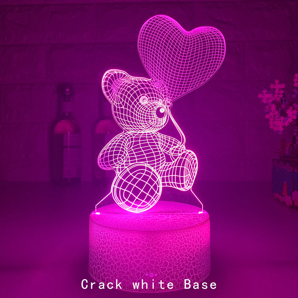 3D-LED-Teddybär aus Acryl mit wechselbaren Farben.